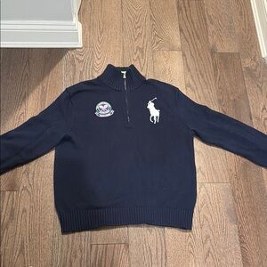 Ralph Lauren Navy Quarter-Zip Sweater